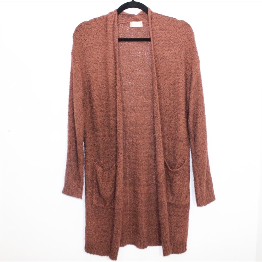 ALTAR'D STATE Open Cadigan Red Brown Rust Pockets